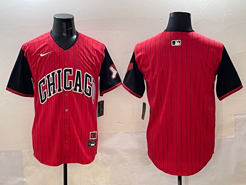 Men Chicago White Sox Blank Red Stripe Joint Name 2025 Nike MLB Jersey style 1->chicago white sox->MLB Jersey